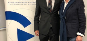 En la imagen, el recién presidente del Ilustre Colegio de Odontólogos y Estomatólogos de Asturias, el Dr. Jesús Frieyro González, y la presidenta de Hides Asturias, Mar González Montes. FOTO: Hi