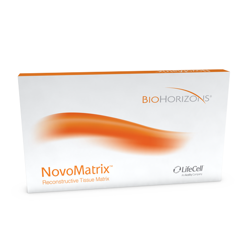 NovoMatrix viene prehidratado y listo para usar, y ofrece una alternativa a los injertos de tejidos blandos autógenos. FOTO: BioHorizons