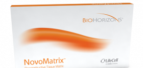 NovoMatrix viene prehidratado y listo para usar, y ofrece una alternativa a los injertos de tejidos blandos autógenos. FOTO: BioHorizons