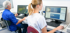 Dentists sat at the computers