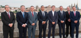 De izq a drcha Segundo Rodríguez, Alejandro López, Joaquín de Dios, Ósca...
