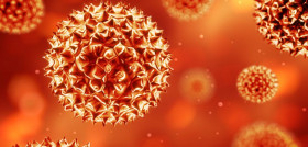 15507923 - virus on a blue background