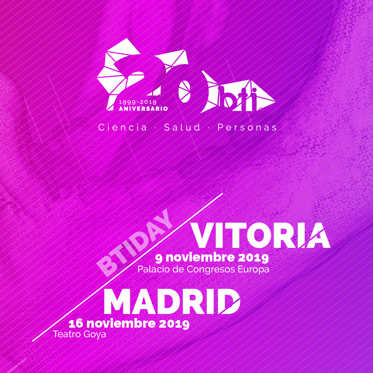 Los próximos 9 y 16 de noviembre tendrán lugar las jornadas científicas BTIDAY en Vitoria y Madrid, respectivamente. 