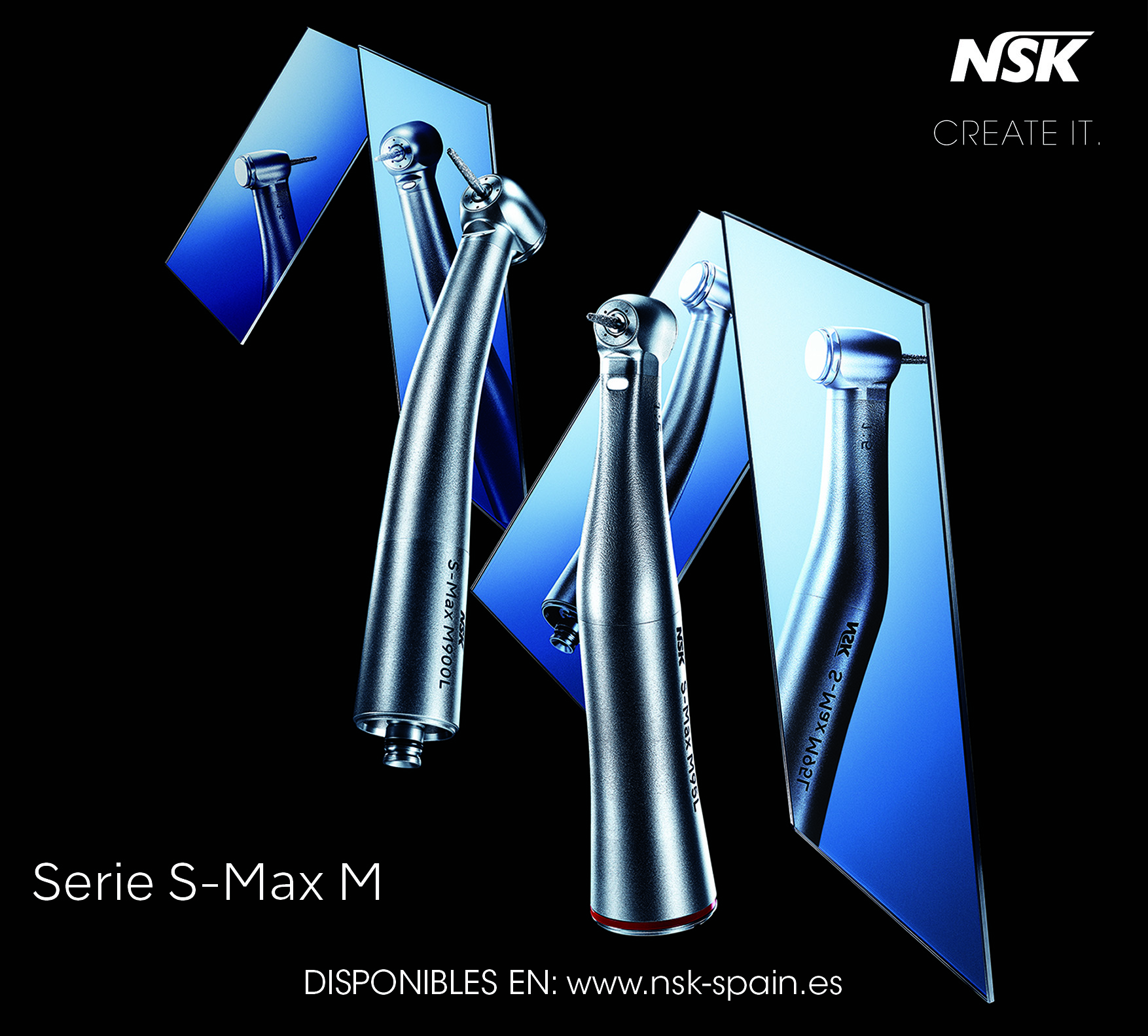 En la imagen, la nueva línea de turbinas y contra-ángulos de la S-Max M Series de NSK Dental. FOTO: NSK Dental