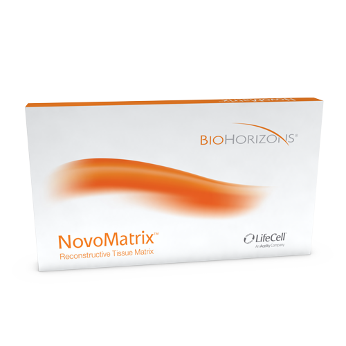 NovoMatrix viene prehidratado y listo para usar, y ofrece una alternativa a los injertos de tejidos blandos autógenos. FOTO: BioHorizons
