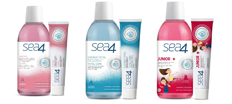Encías, Cuidado Total y Junior son las tres gamas con las que llega a las farmacias españolas el nuevo Sea4. FOTO: Sea4